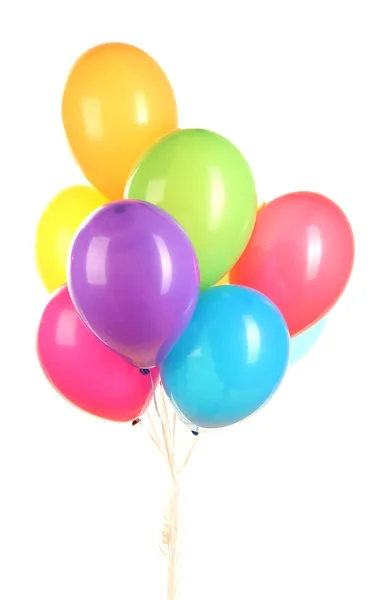 Balões coloridos isolados em branco — Fotografia de Stock