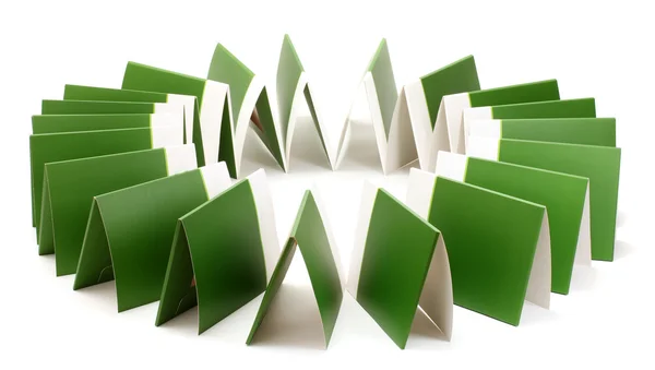 많은 녹색 폴더 흰색 절연 — 스톡 사진