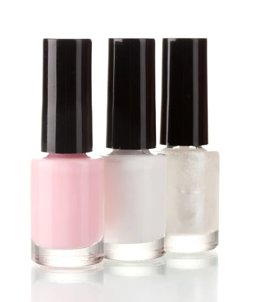 Three nail polish isolated on white — Stock Photo, Image