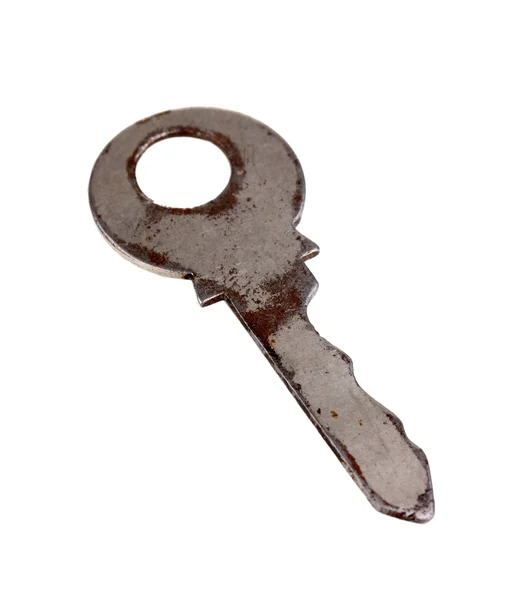 Metall nyckel isolerad på vit — Stockfoto