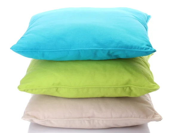 Travesseiros brilhantes isolados em branco — Fotografia de Stock