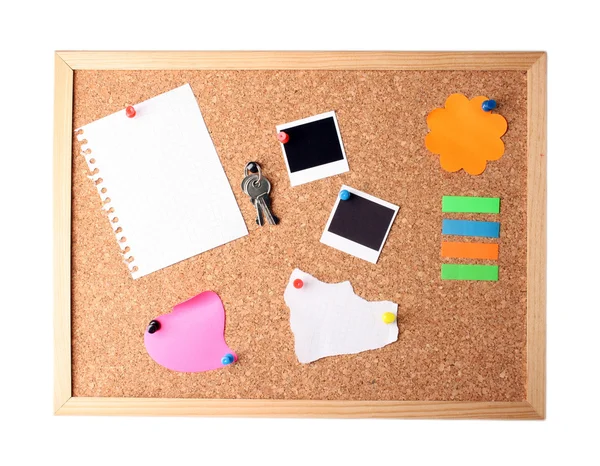 Cork board with notes — Stock Photo, Image