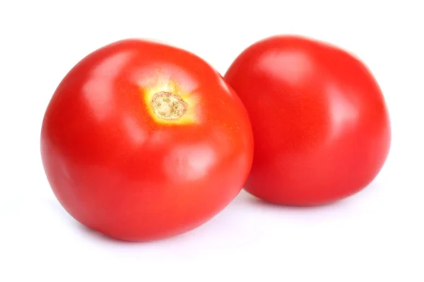 Kypsät punaiset tomaatit eristetty valkoinen — kuvapankkivalokuva