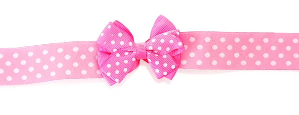 Beautiful pink bow and ribbon isolated on white Stock Picture