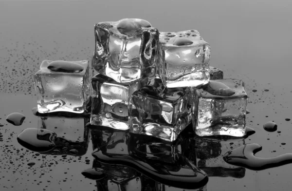 Eiswürfel auf grauem Hintergrund schmelzen — Stockfoto