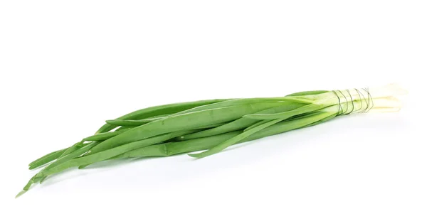 Świeża zielona cebula izolowana na białym — Zdjęcie stockowe