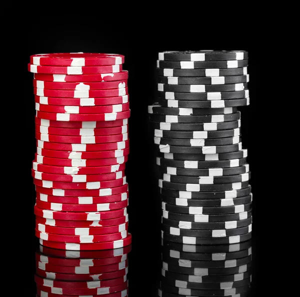 Casino zseton elszigetelt fekete — Stock Fotó