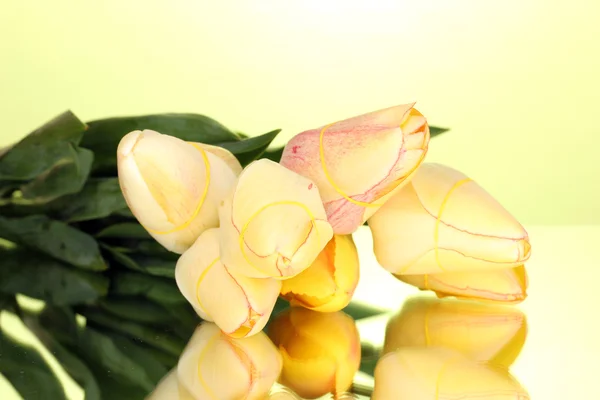 Bellissimi tulipani su sfondo verde — Foto Stock