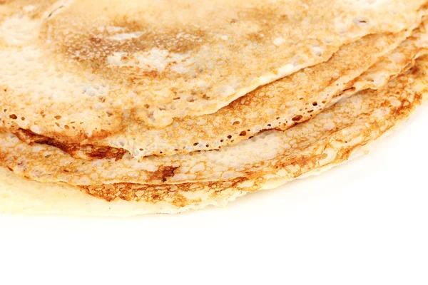 Tumpukan pancake lezat diisolasi di atas putih — Stok Foto