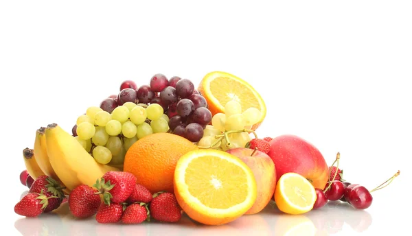 Buah-buahan dan buah-buahan yang eksotis terisolasi di atas putih — Stok Foto