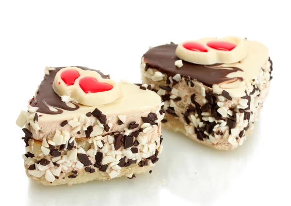 Pasteles dulces con chocolate aislado en blanco —  Fotos de Stock