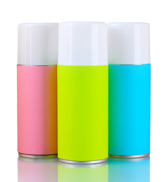 Bombolette aerosol isolate su bianco — Foto Stock