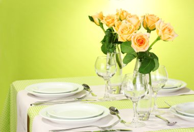 Elegant holiday table setting clipart