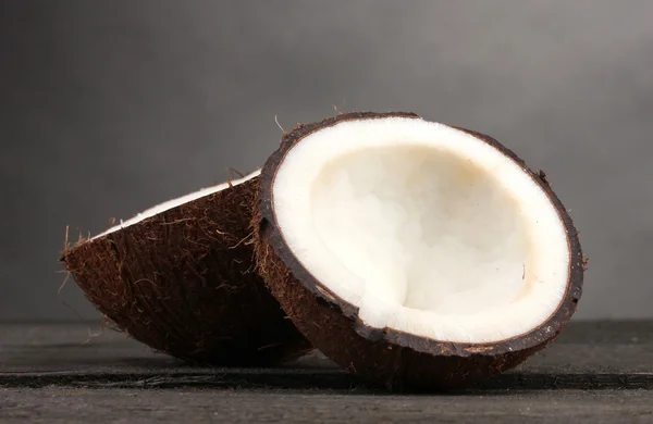 Fresh coconut on grey — Stock Photo, Image