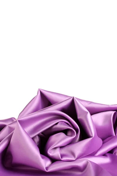 Violet zijden gordijn geïsoleerd op wit — Stockfoto