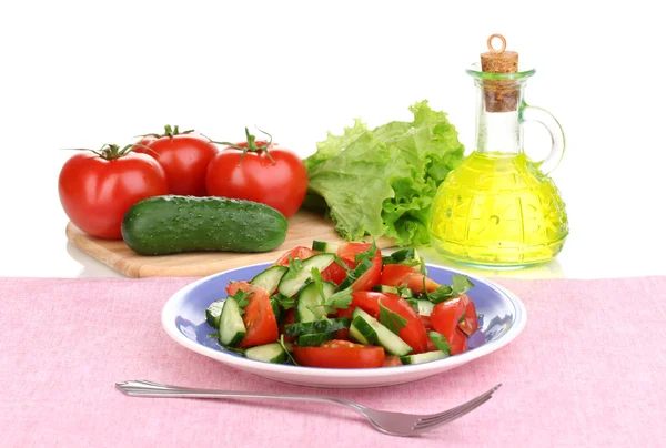 Salade fraîche aux tomates et concombres — Photo