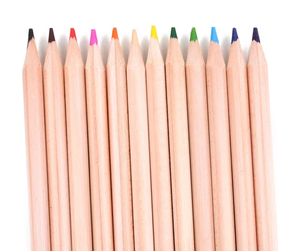 Színes ceruzák elszigetelt fehér — Stock Fotó