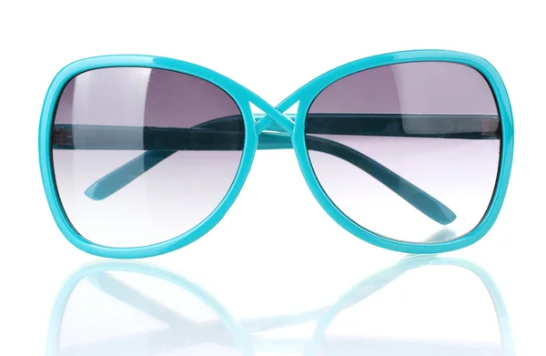 Gafas de sol azules de moda para mujer aisladas en blanco — Foto de Stock