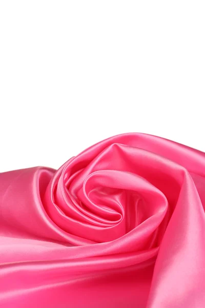 Drape de mătase roz izolate pe alb — Fotografie, imagine de stoc