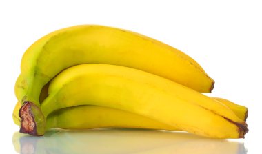 Ripe bananas isolated on white clipart