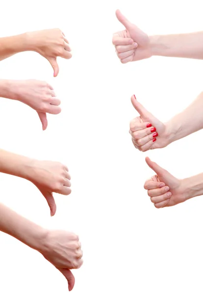 Grupo de jóvenes 's manos aisladas en blanco — Foto de Stock