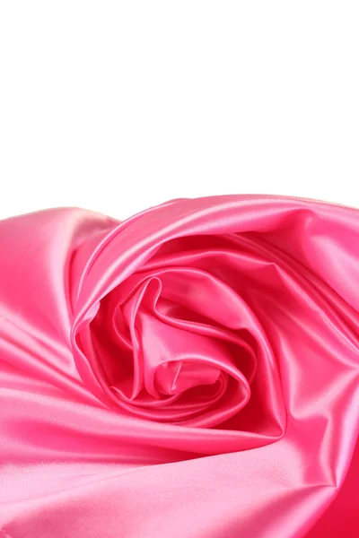 Drapé de soie rose isolé sur blanc — Photo