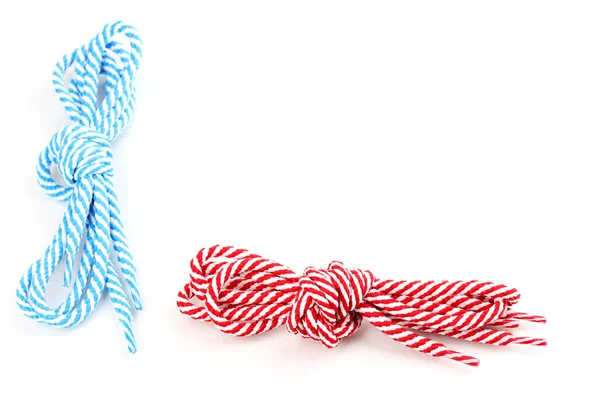 Colorful shoelaces isolated on white — Stock Photo, Image