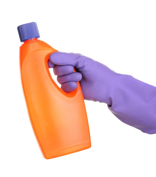 Detergente en mano aislado en blanco — Foto de Stock