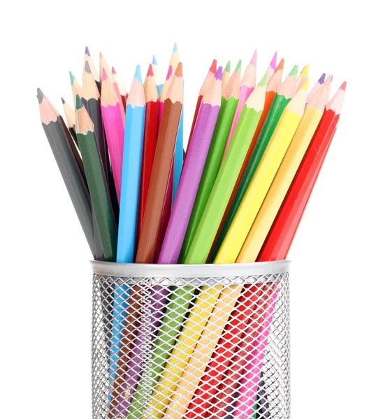Lápis de cor em vidro isolado em branco — Fotografia de Stock