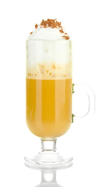 Kahve üzerine beyaz izole kokteyl bardak — Stok fotoğraf