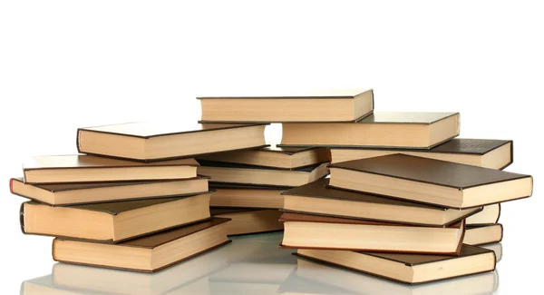 Bunke bøger isoleret på hvid baggrund - Stock-foto