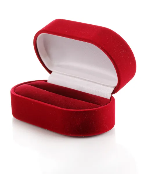붉은 보석 상자 흰색 절연 — 스톡 사진