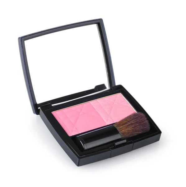 Maquillaje colorete en caja aislada en blanco — Foto de Stock