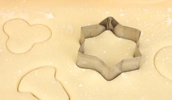 stock image Cooking cookies with molds close-up