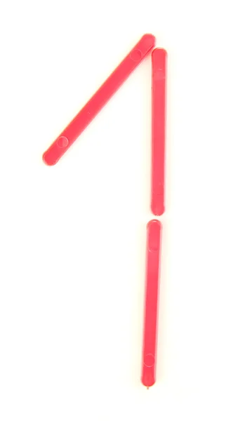 Цветные палочки образуют число, изолированное на белом — стоковое фото