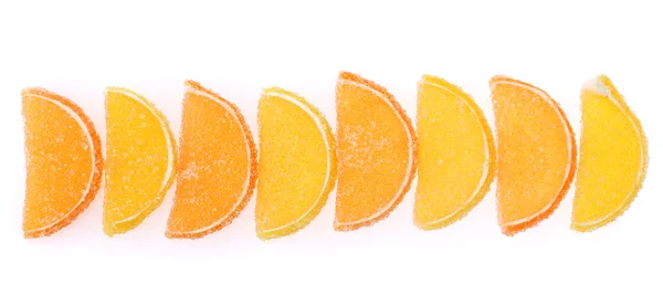 Oranžové želé bonbóny izolované na bílém — Stock fotografie