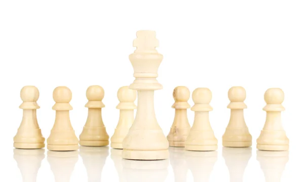 Peças de xadrez isoladas em branco — Fotografia de Stock