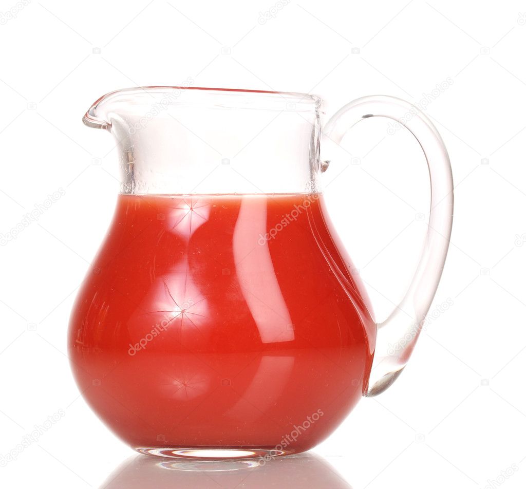 Tropical Juice In Glass Pitcher Isolated On White Stock Photo, Picture and  Royalty Free Image. Image 14097175.