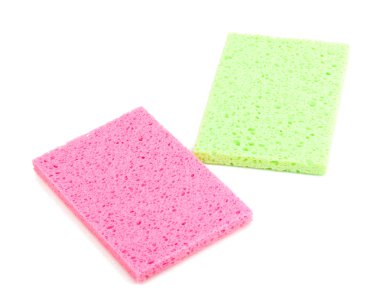 Cellulose sponges isolated on white clipart