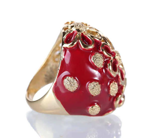 Beautiful gold ring isolated on white — Stock Photo, Image