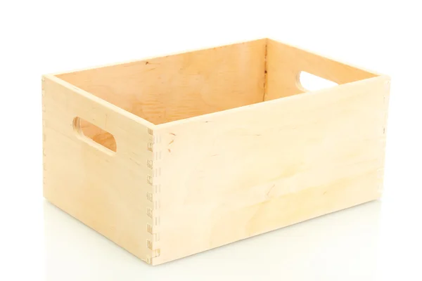 Empty wooden crate isolated on white — Stock Photo, Image