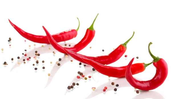 Red hot chili paprika elszigetelt fehér — Stock Fotó