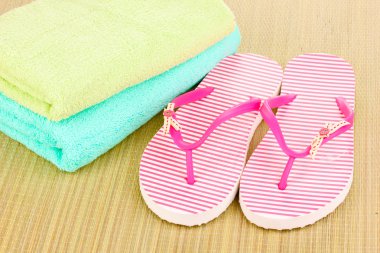 Beach accessories on mat