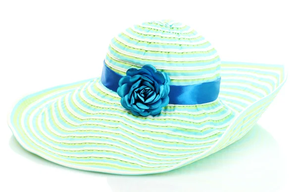 Bonito chapéu de mulher de verão isolado no fundo branco — Fotografia de Stock