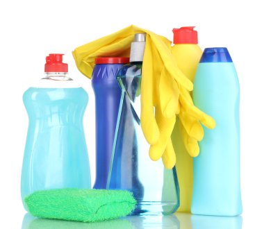 Cleaning items isolated on white clipart