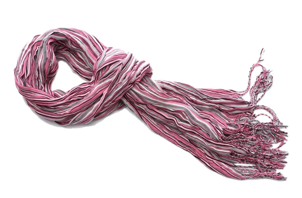 Bright pink female scarf isolated on white — Stock Photo, Image