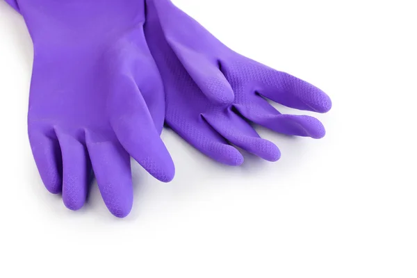 Χρώμα καθαρισμού γάντια που απομονώνονται σε λευκό — Φωτογραφία Αρχείου