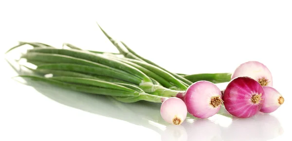 Red young onion isolated on white — Stock Photo, Image