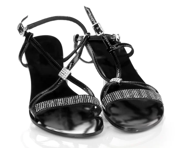 stock image Black sandals isolated on white