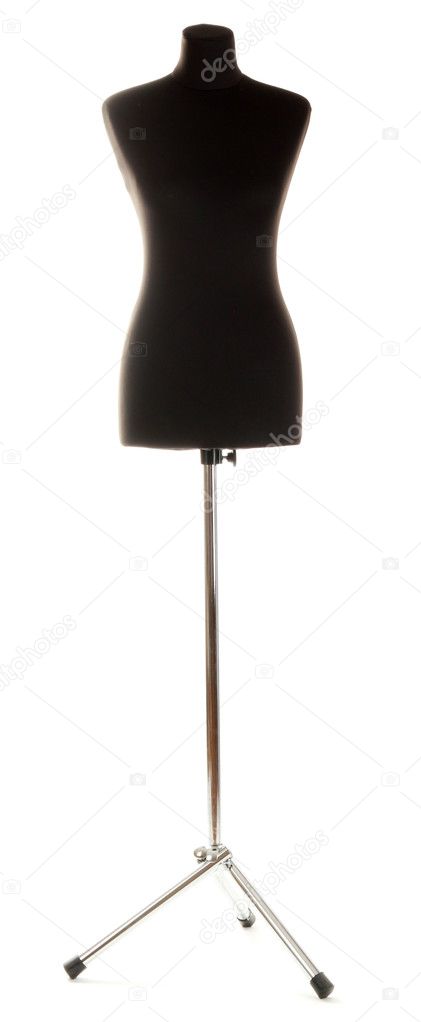 Empty black mannequin isolated on white